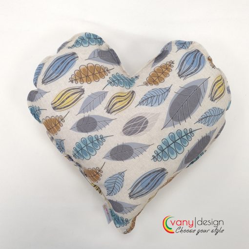 Декоративна възглавница  Сърце - десен: разноцветни листа Vany Design