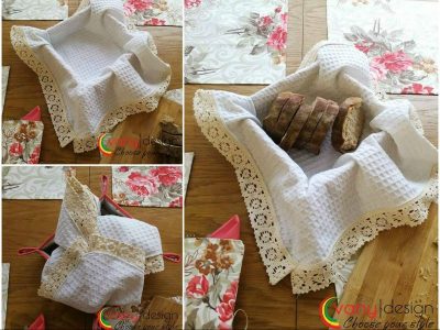 Памучна кърпа с памучна дантела - Vany Design