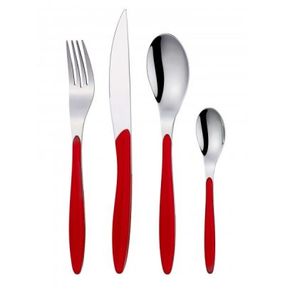 HOOP Прибори за хранене - 24 части - цвят Червено - Vany Design
