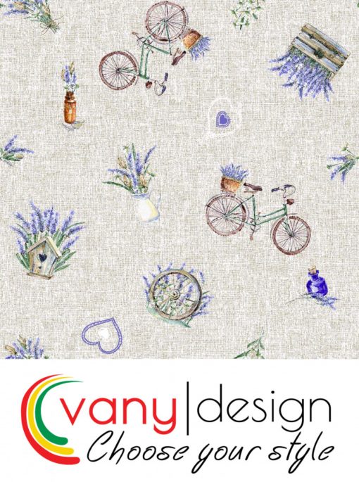 Правоъгълна покривка за маса Лавандули и разходка с колело - Vany Design