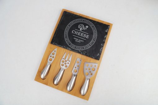 PLATEAU DE FROMAGE - Комплект ножове за френски сирена + дъска за сервиране 6 части