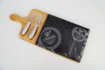 PLATEAU DE FROMAGE - Комплект ножове за френски сирена + дъска за сервиране 4 части