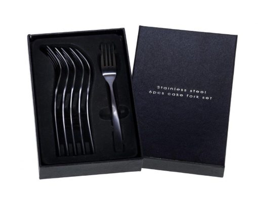 DURABLE black mat pvd -  Малки вилички за десерт - 6 бр. комплект - Vany Design
