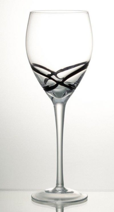 Комплект 6 чаши за вино със столче – 365 мл серия:  X - tream Black