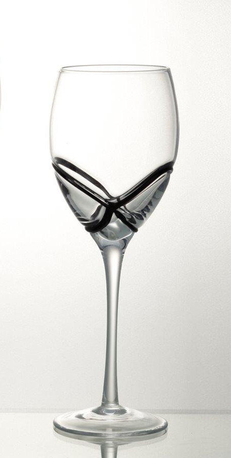 Комплект 6 чаши за вино със столче – 265 мл серия: X - tream Black