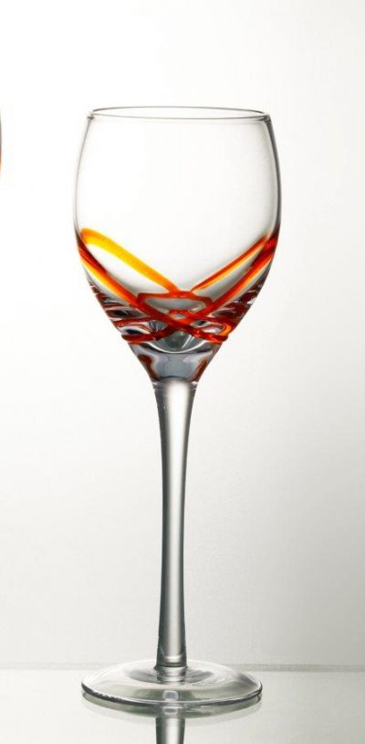 Комплект 6 чаши за вино със столче – 265 мл серия: X - tream Orange