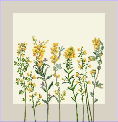Декоративна възглавница 45/45 - Арт колекция - материя жакард Жълти цветя